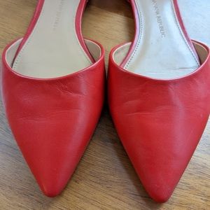 Banana Republic Aiden Red Leather D'Orsay Flats